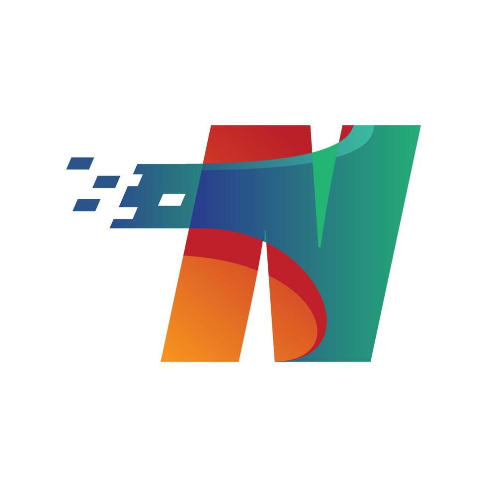 Technology Alphabet N vector