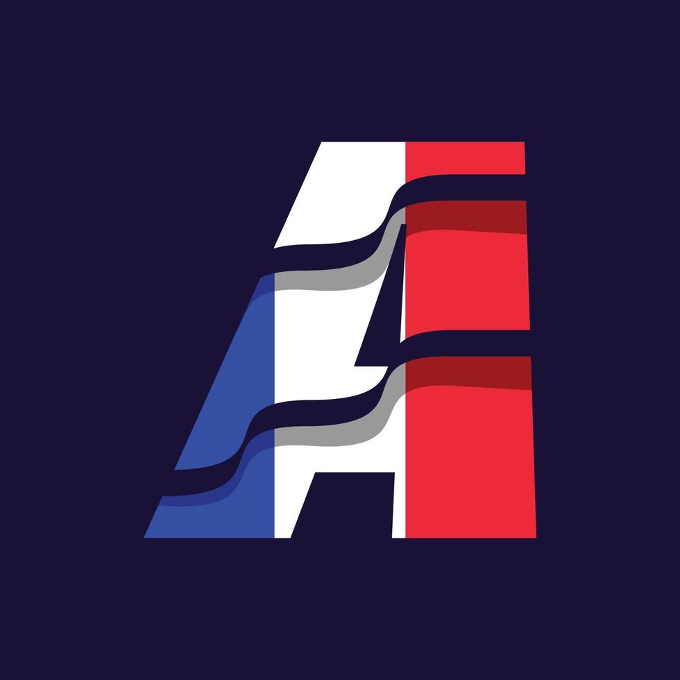 France Alphabet Flag A vector