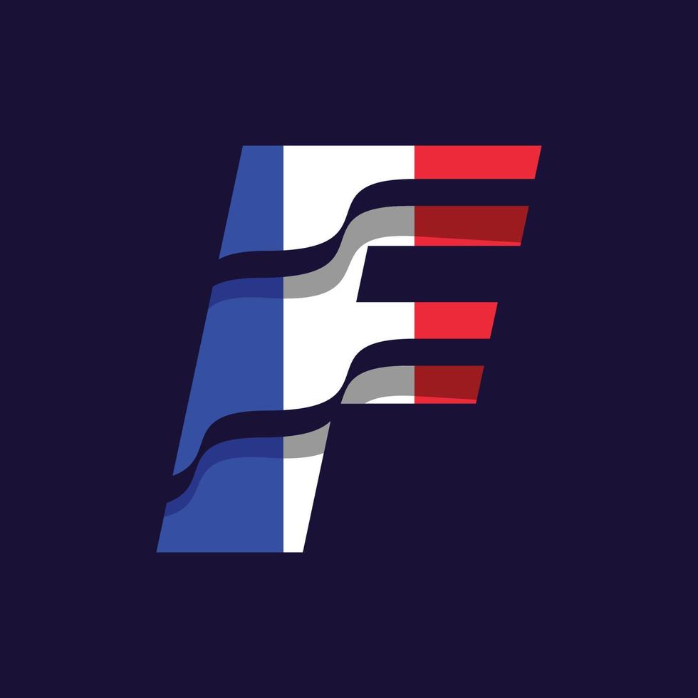 France Alphabet Flag F vector