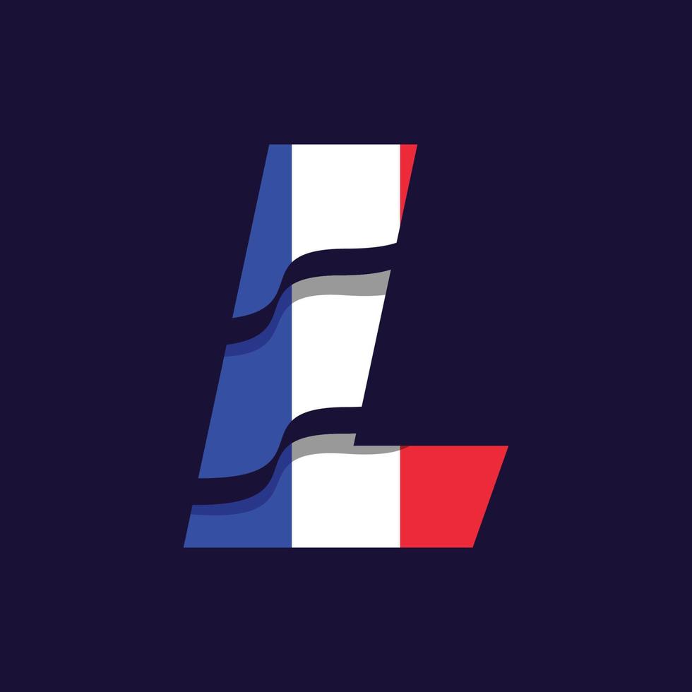 France Alphabet Flag L vector