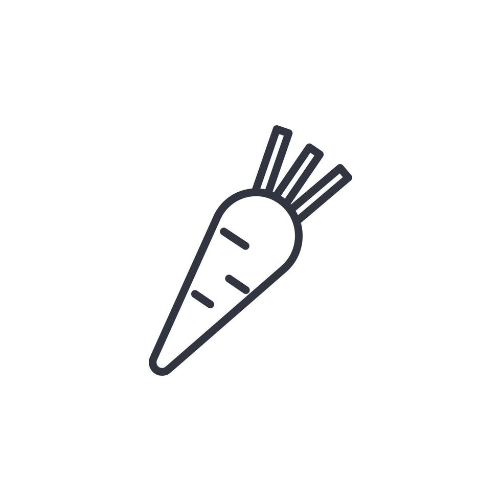 vector de ilustración de icono de línea de zanahoria