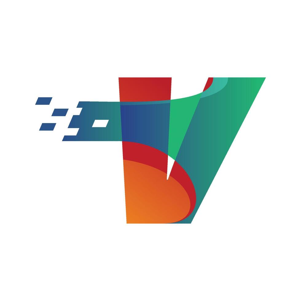 Technology Alphabet V vector