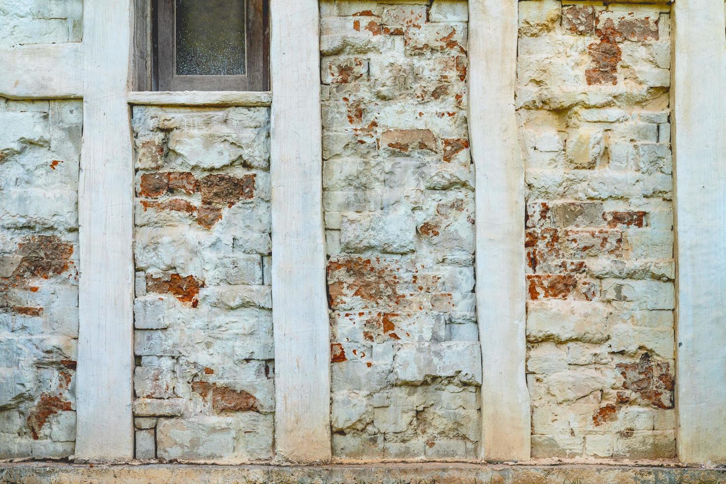 Gray orange bricks wall pattern photo