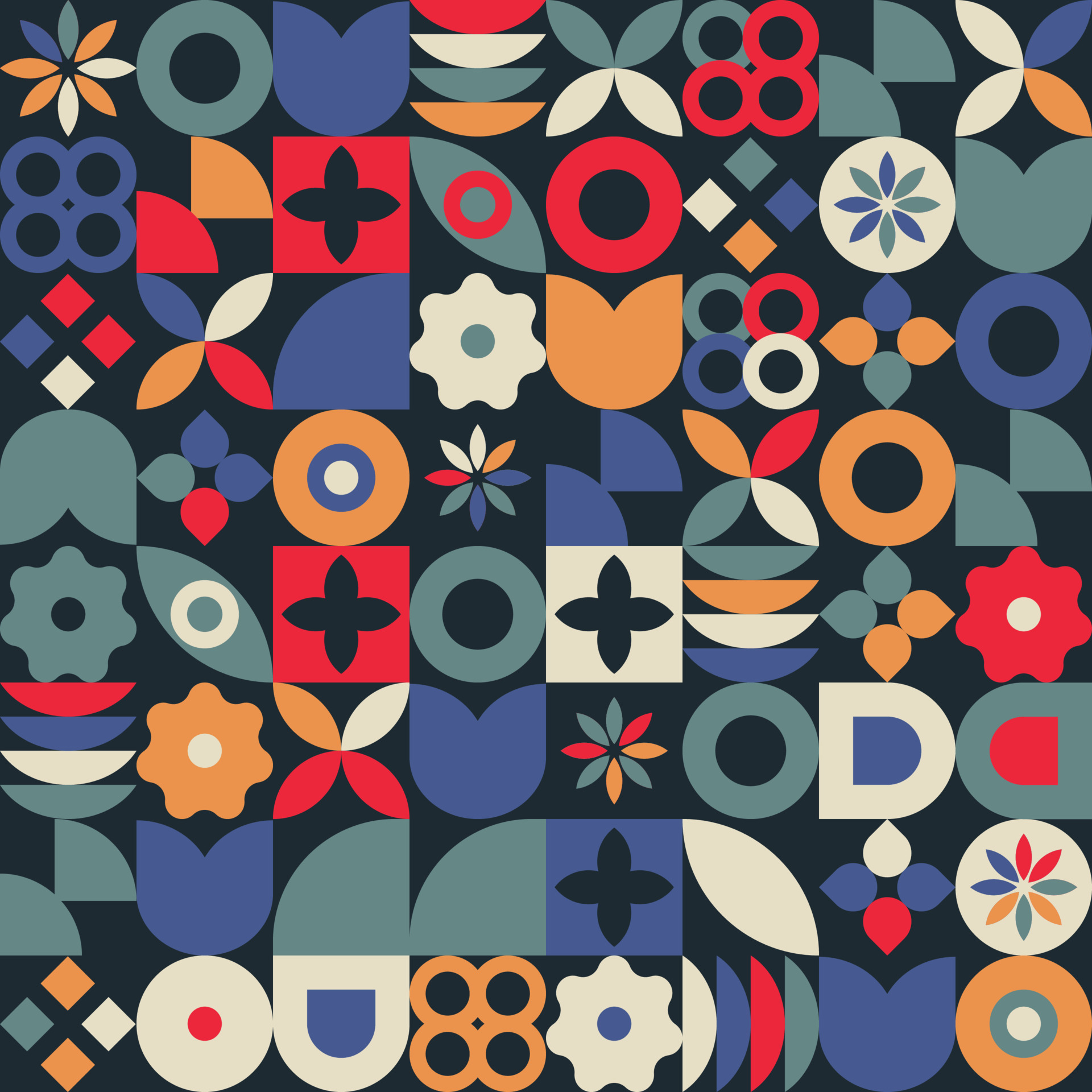 Fantasy abstract geometric legendary tales theme colors with simple