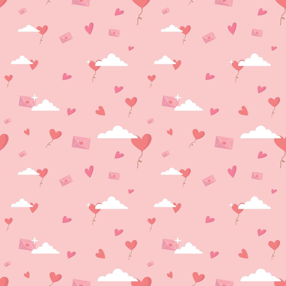 Pink background seamless pattern vector illustration. Design for love and relationship, valentine day or wedding day card.