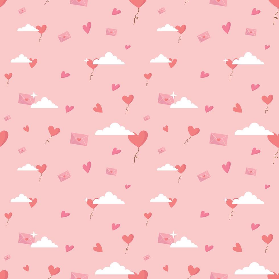 Pink background seamless pattern vector illustration. Design for love and relationship, valentine day or wedding day card.