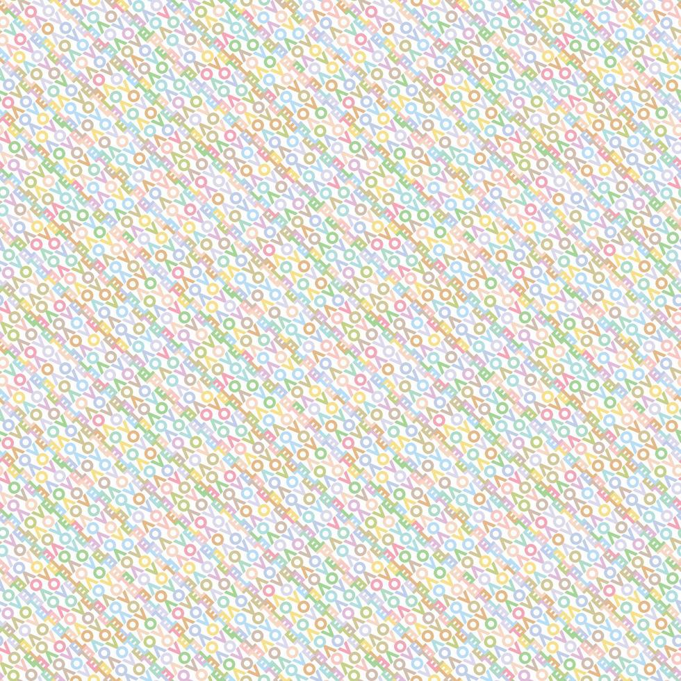 Pastel seamless love word saying text pattern. Good for wallpaper, poster, web page design, surface design, wrapping paper. Doodle pop art letters. vector