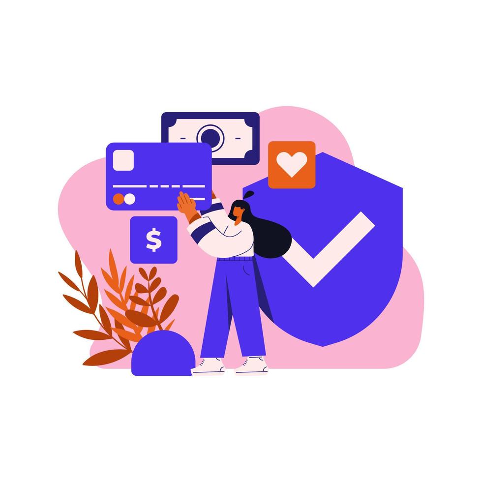 Online mobile payment and banking service. Concept of payment approved, payment done. Vector illustration in flat design for web banner and mobile app