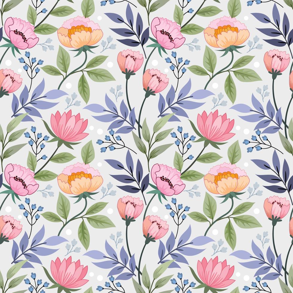Colorful flowers seamless pattern. vector