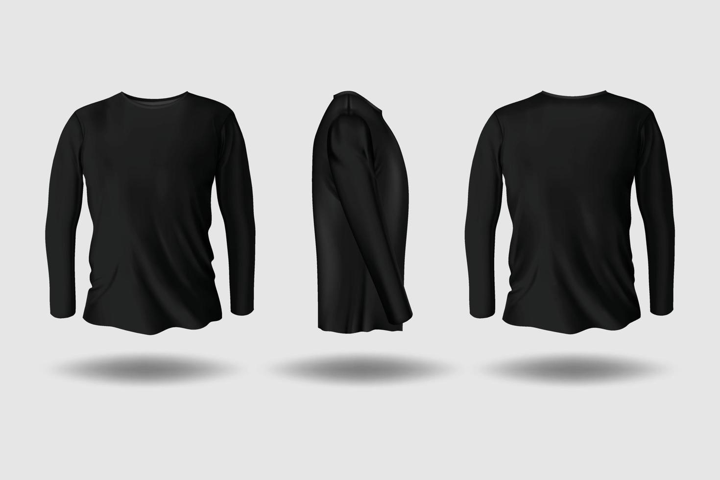 maqueta de camiseta negra de manga corta vector