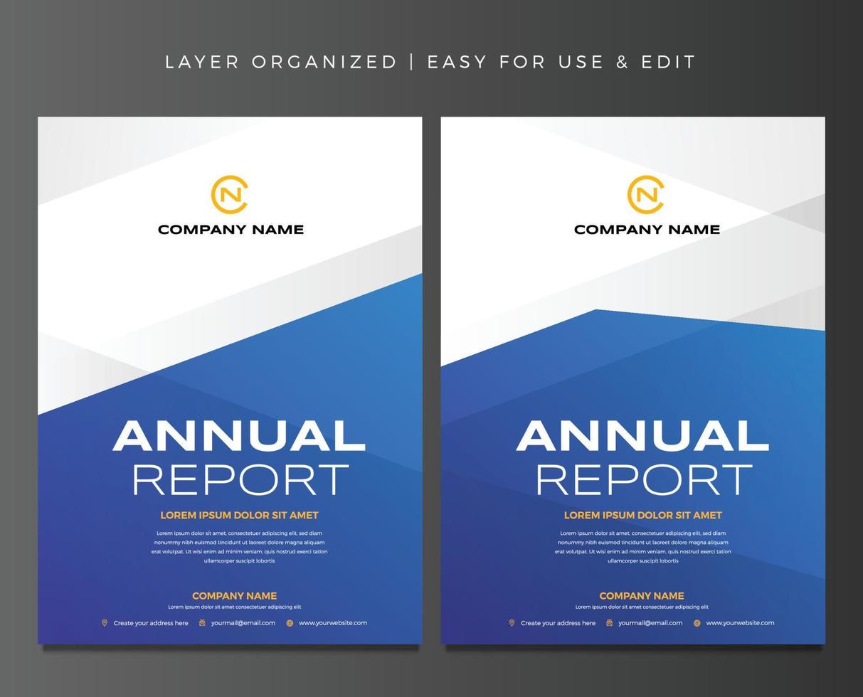 Brochure or flyer layout template, annual report cover design background vector