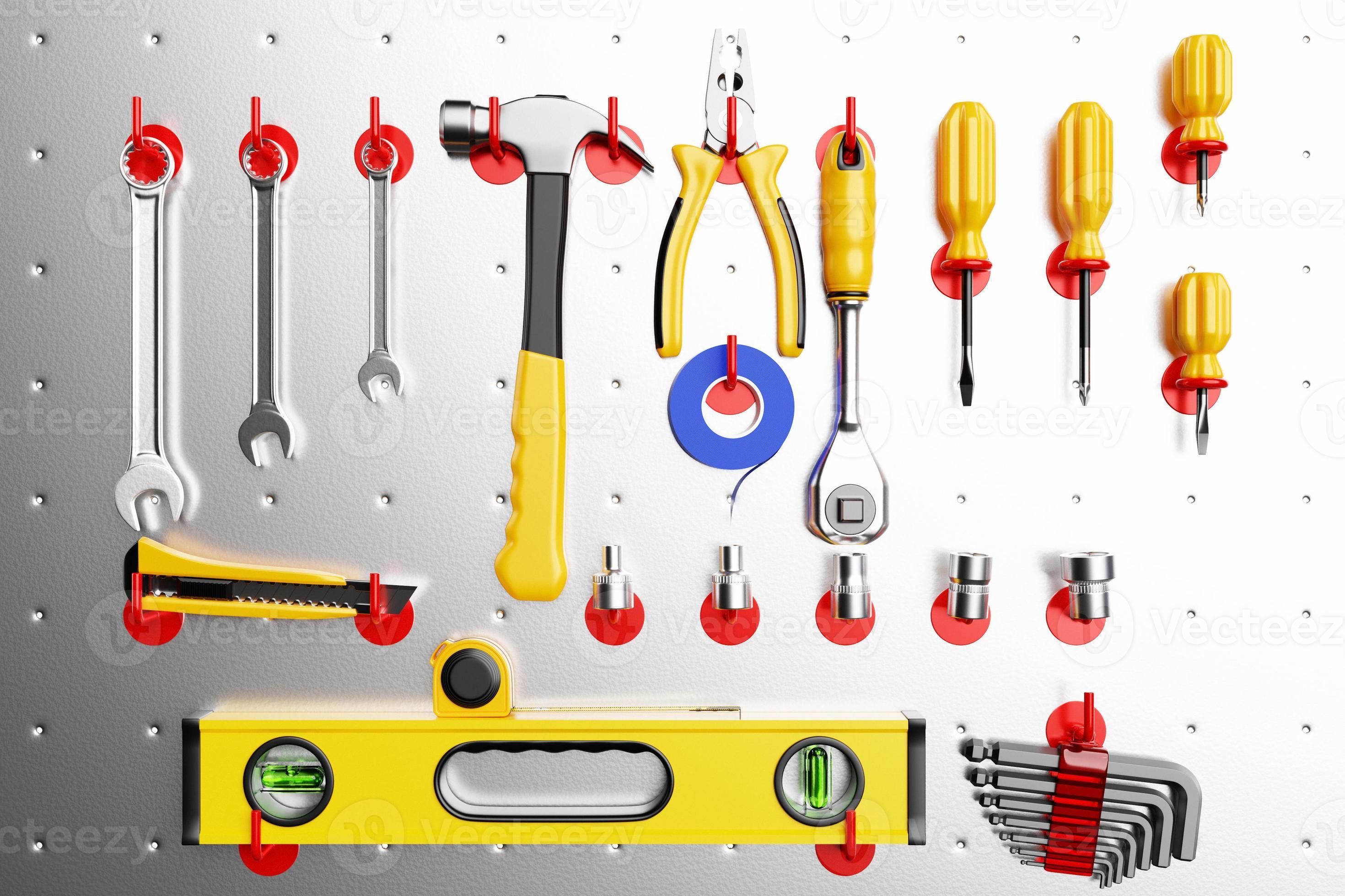 Building construction tools. Construction home repair hand tools, dril By  WinWin_artlab