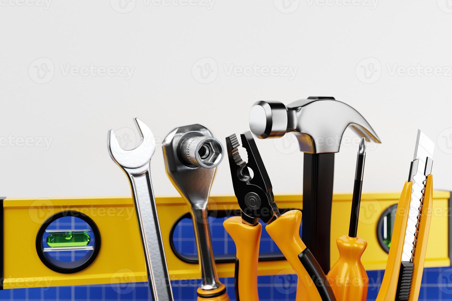 Various working tools for construction, repair. photo