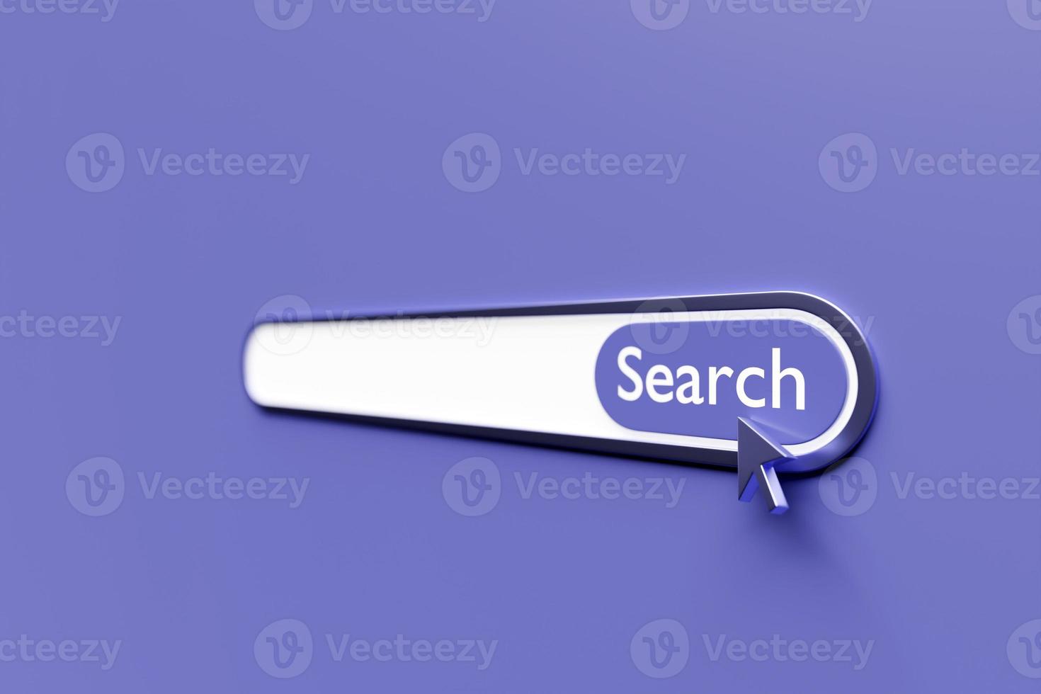 3d illustration of an internet search page on a purple background. Search bar  icons photo