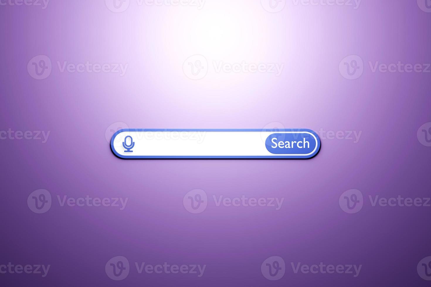 3D illustration of a  purple   search frame, a box, an internet panel with a magnifying glass icon. The concept of a modern audio search on the Internet photo