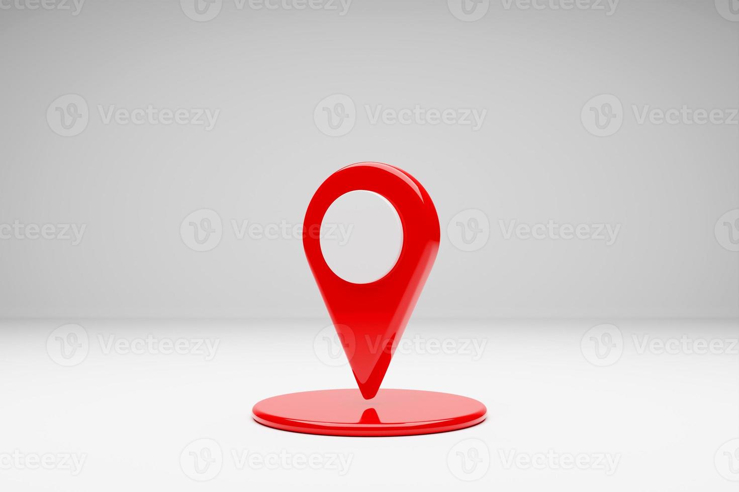 3d illustration of an icon with a red destination point on the map. navigation marker photo