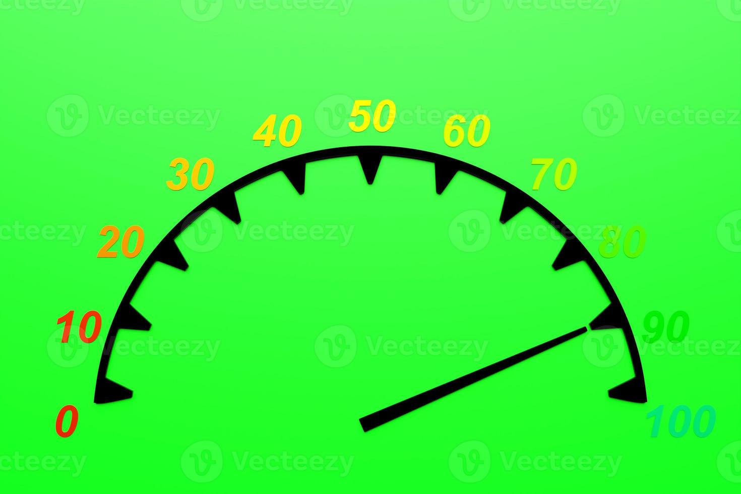 3d illustration of speed measuring speed icon. Black speedometer icon, speedometer pointer photo