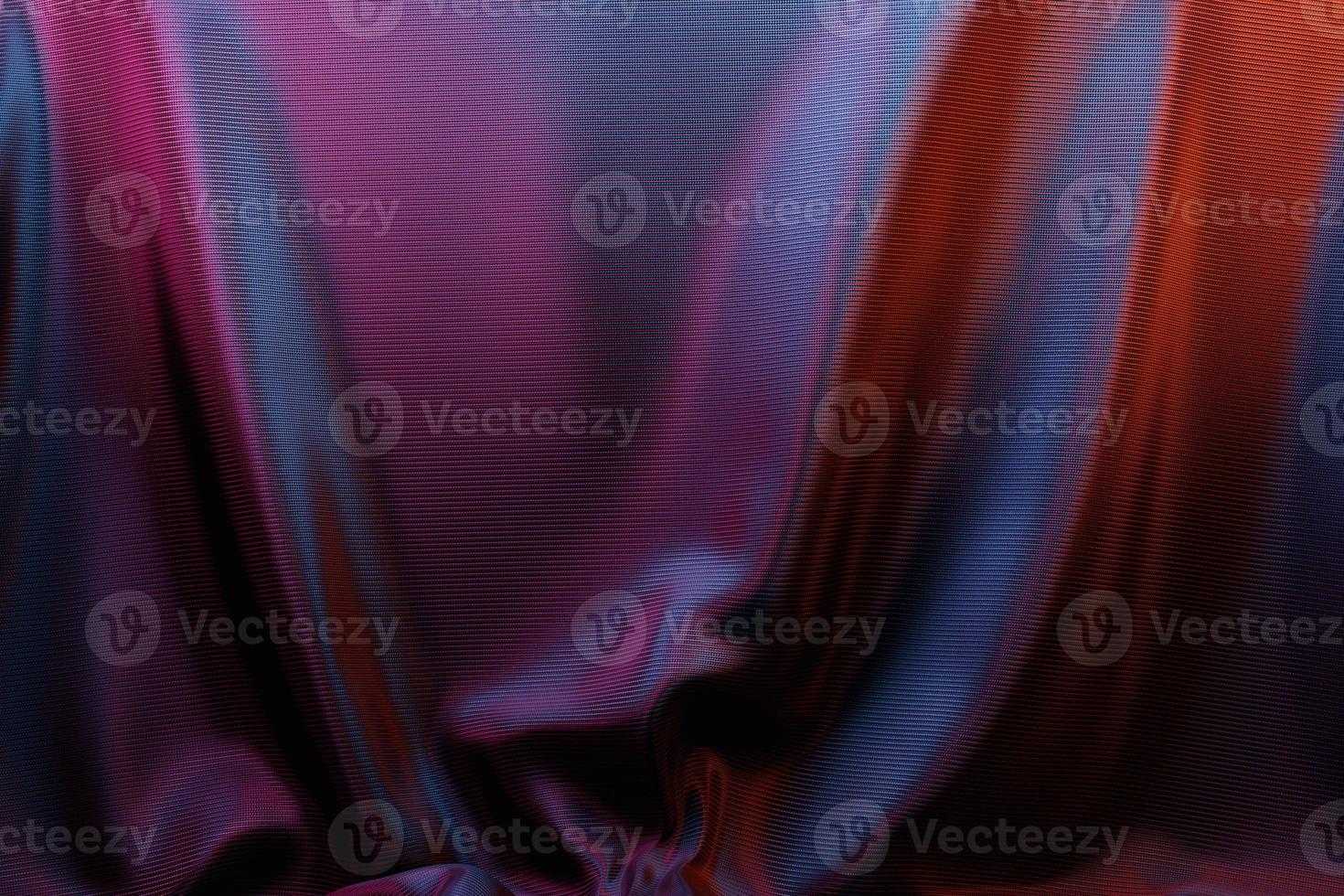 3D illustration blue satin fabric design element, fabric wave, elegant textile photo