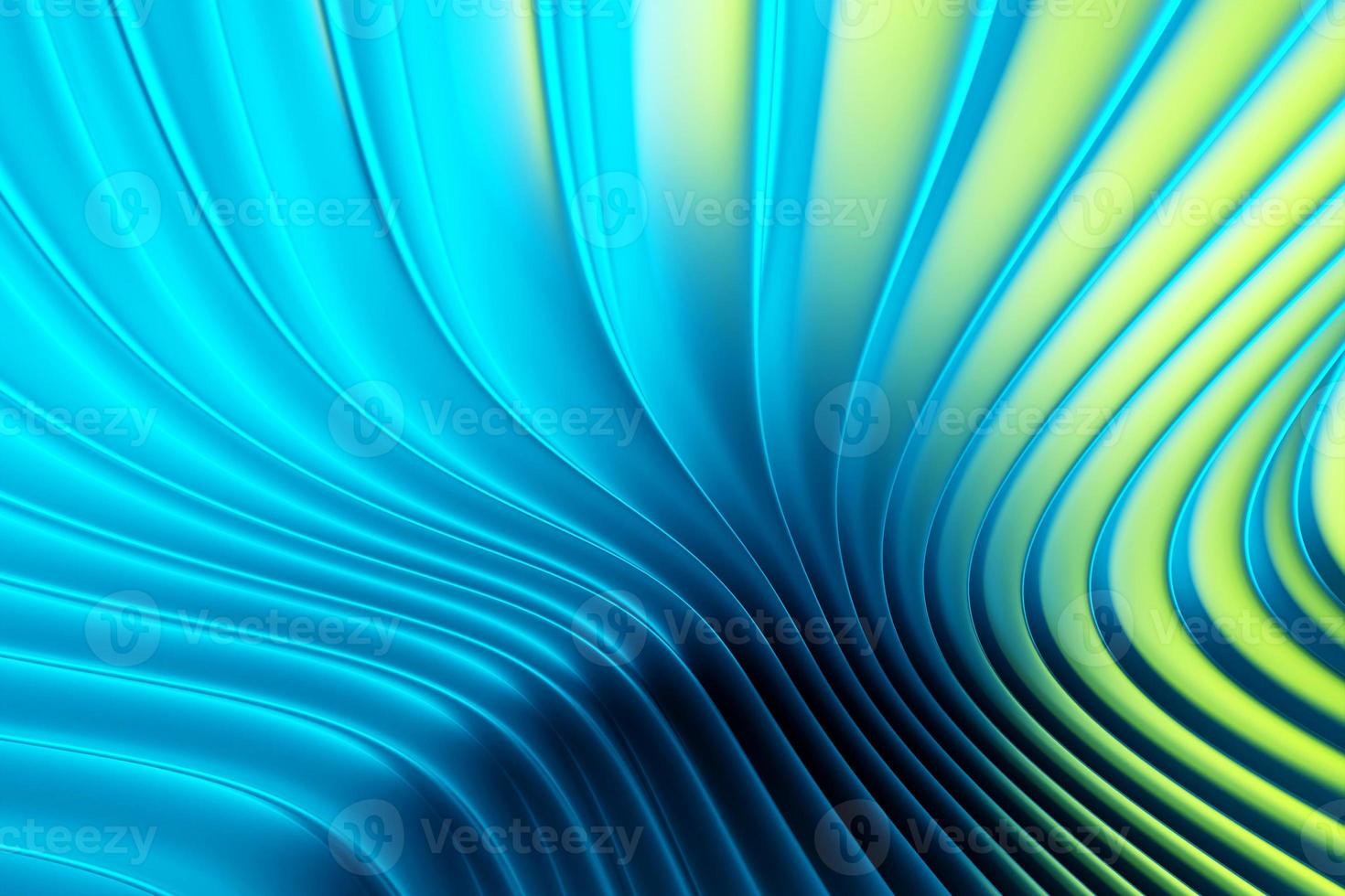 3d Illustration  rows of  blue and green  line  .Geometric background,  pattern. photo