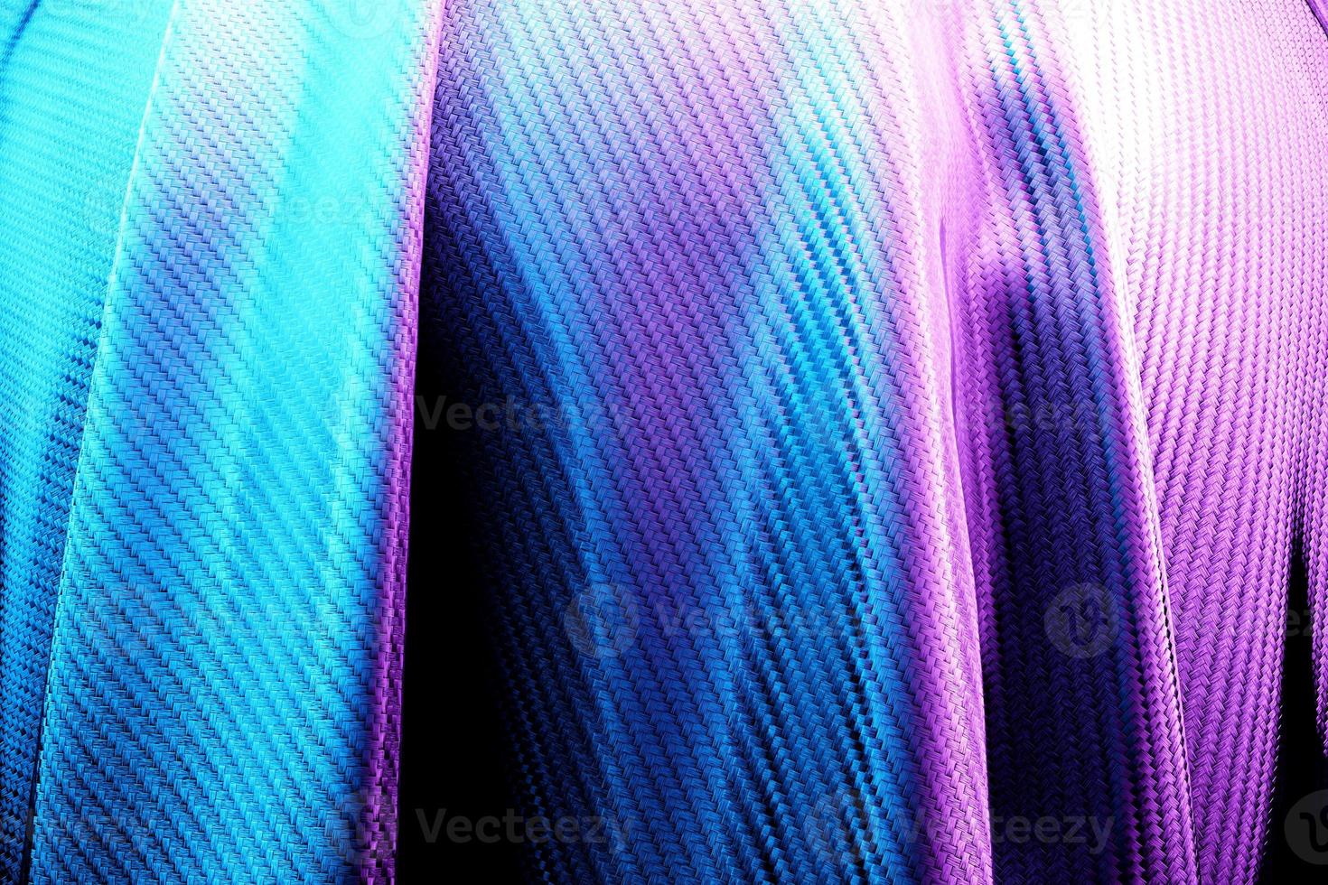 Ilustración 3d de tela brillante azul y rosa. onda de tela, textil elegante foto