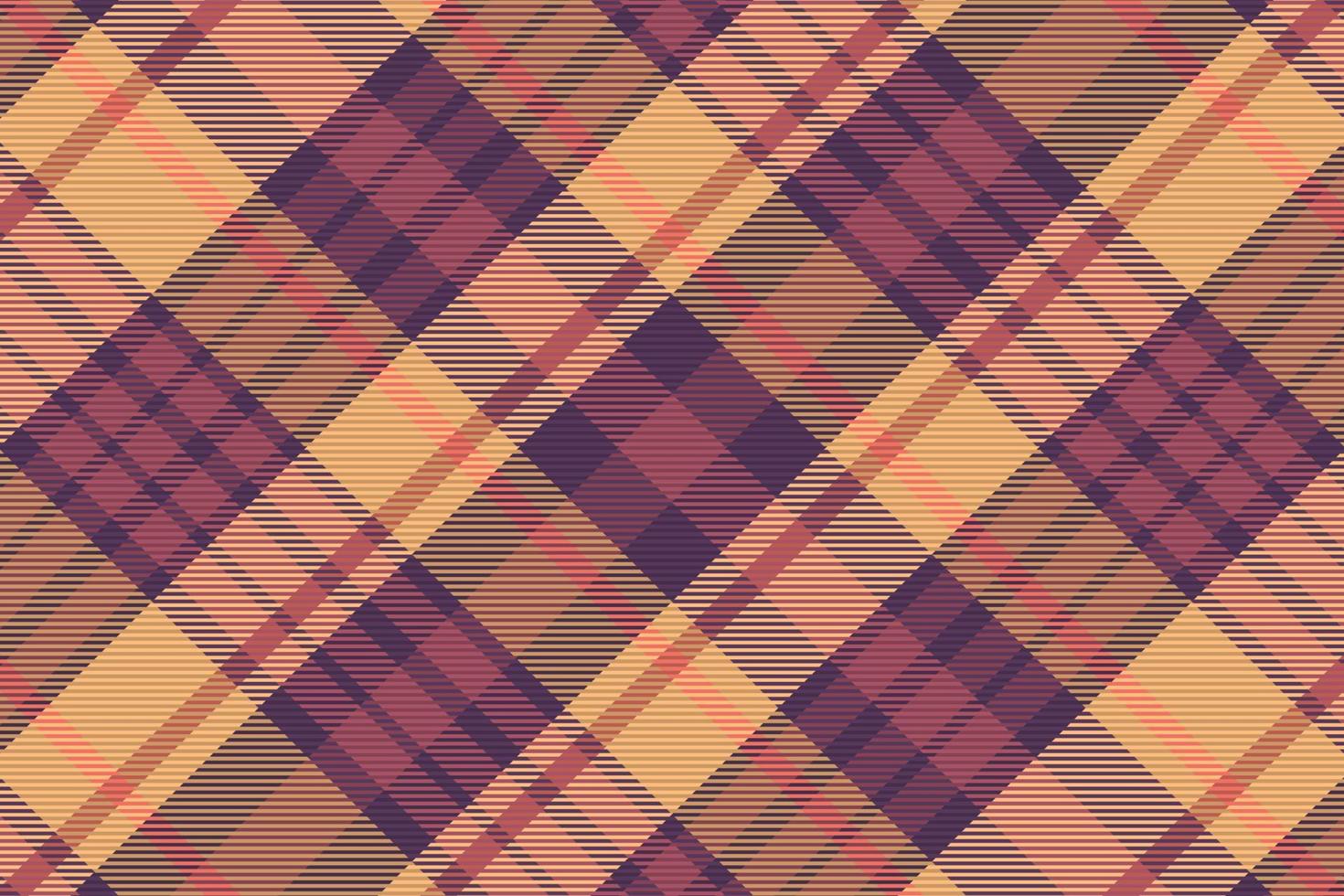 Tartan plaid pattern with texture and warm color. vector