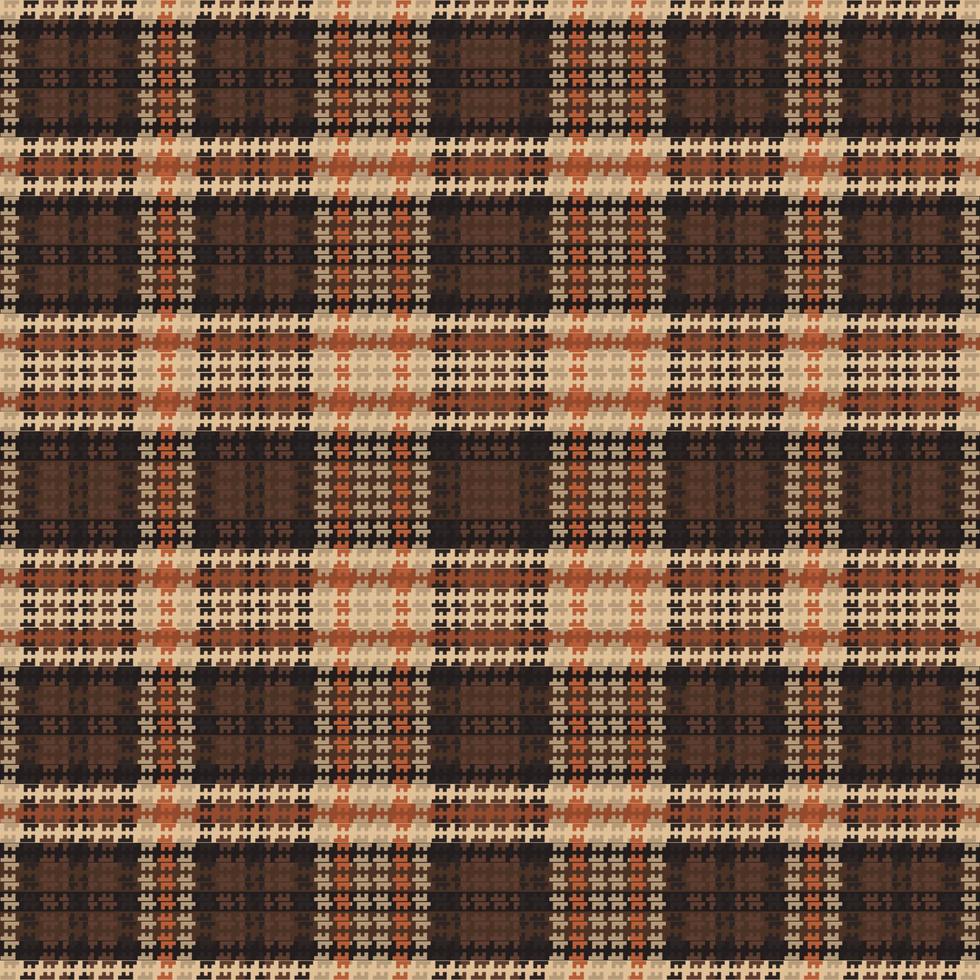Tartan plaid pattern with texture and coffee color. vector