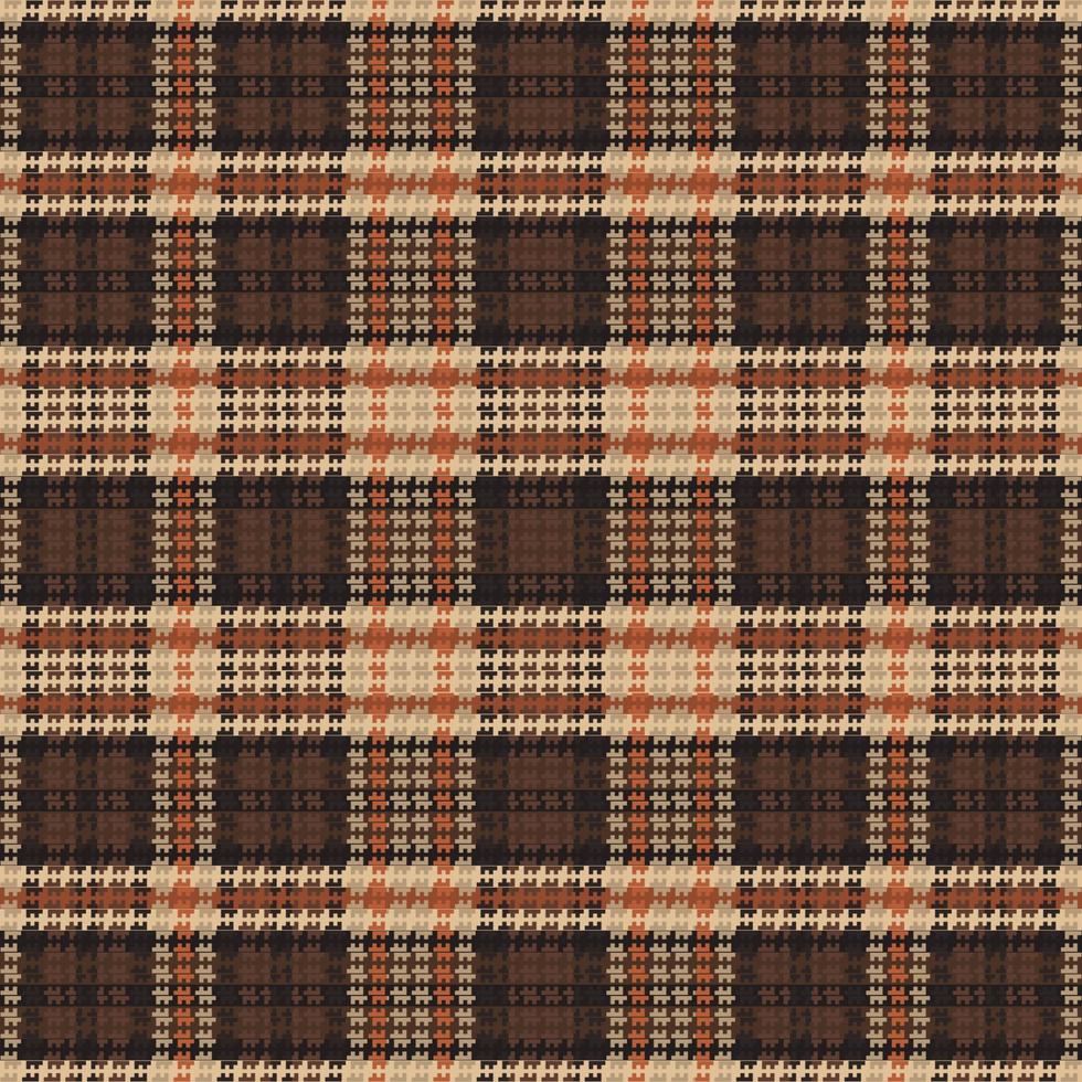 Tartan plaid pattern with texture and coffee color. vector