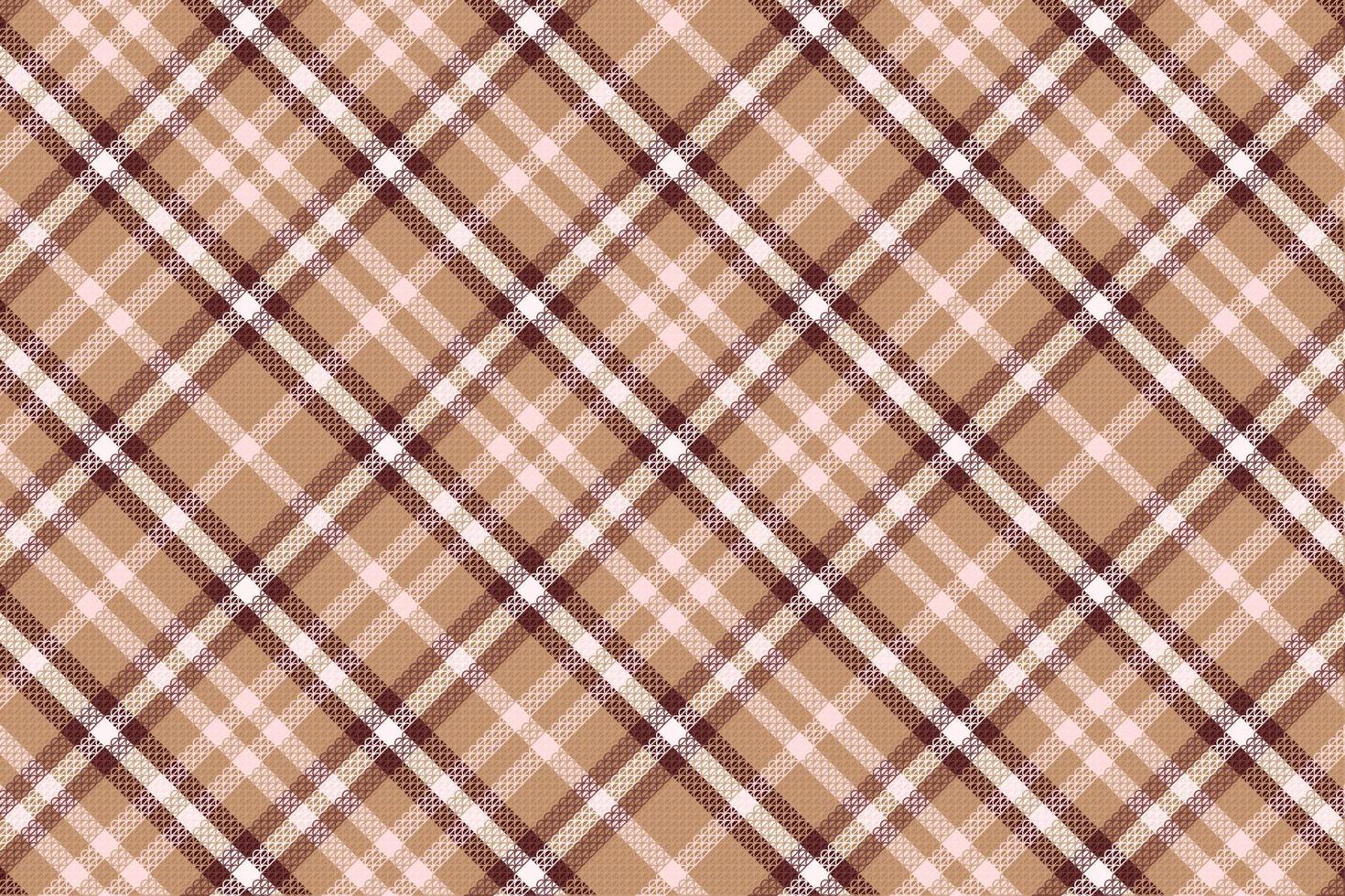 Tartan plaid pattern with texture and coffee color. vector