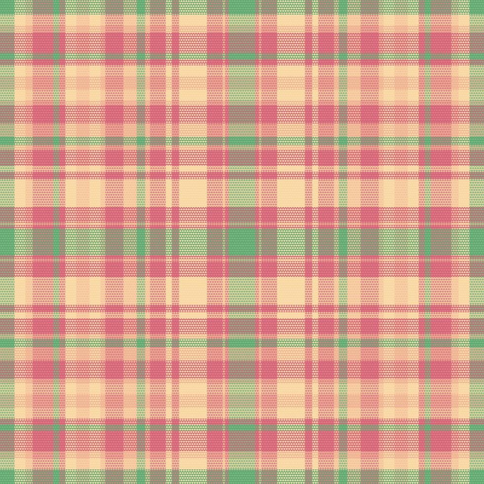 Tartan plaid pattern with texture and retro color. vector