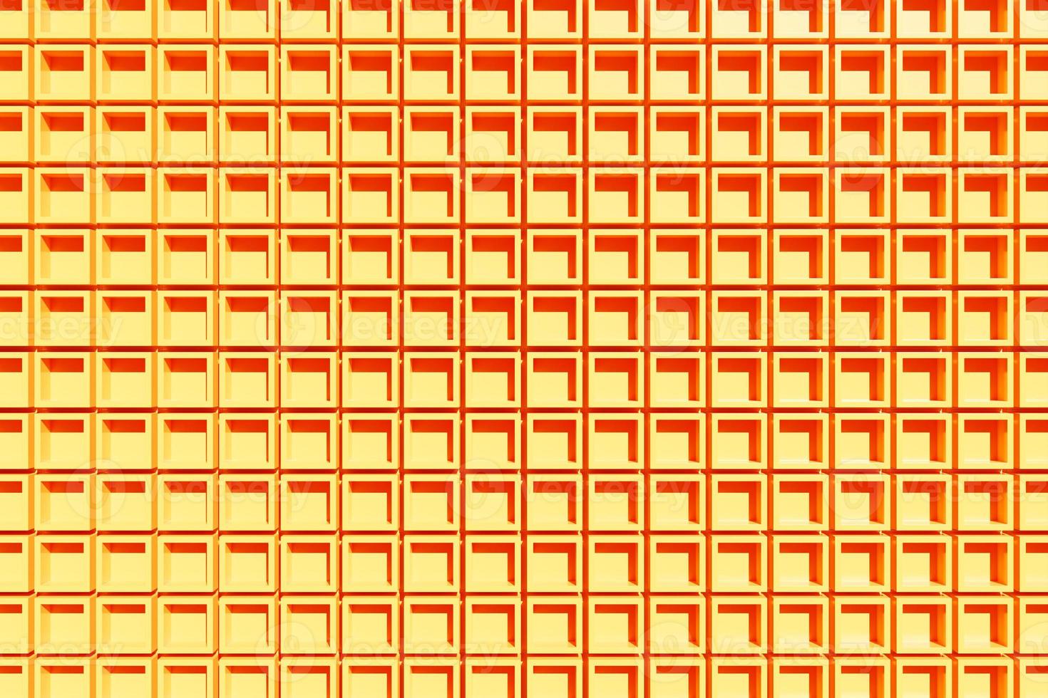 3d illustration of orange wall stripes . Set of squares on monocrome background, pattern. Geometry  background, pattern photo