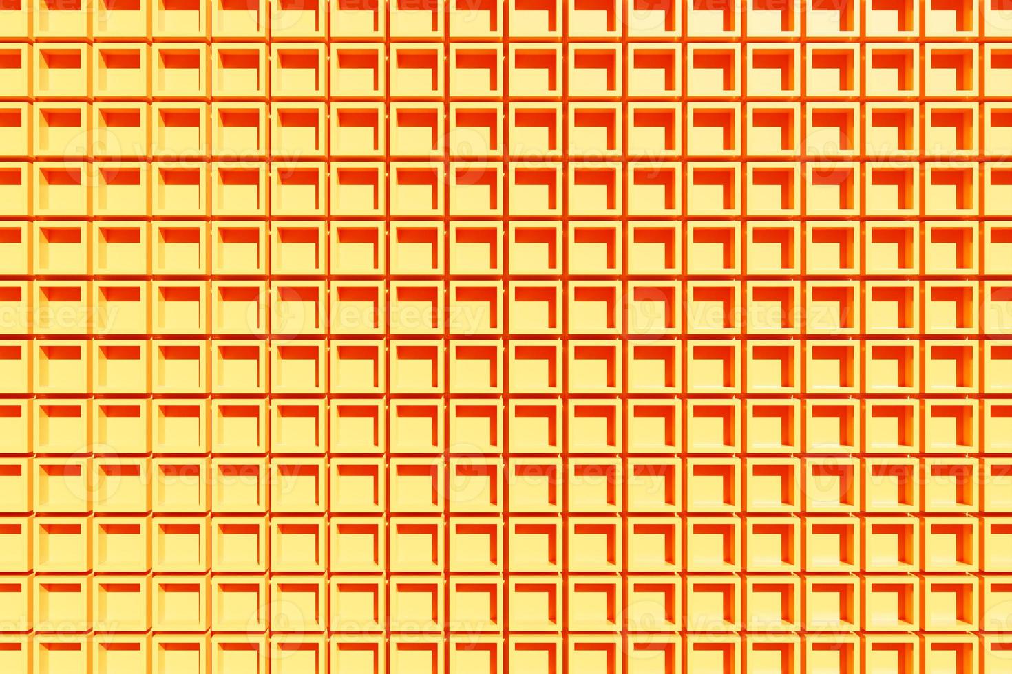 3d illustration of orange wall stripes . Set of squares on monocrome background, pattern. Geometry  background, pattern photo