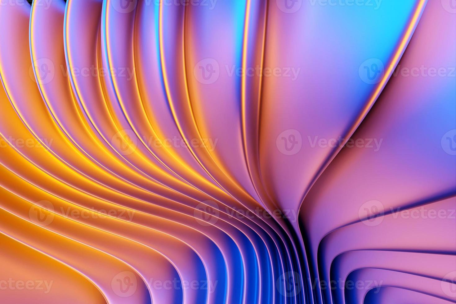 Ilustración 3D de líneas de colores brillantes de colores. fondo de geometría de tecnología. foto