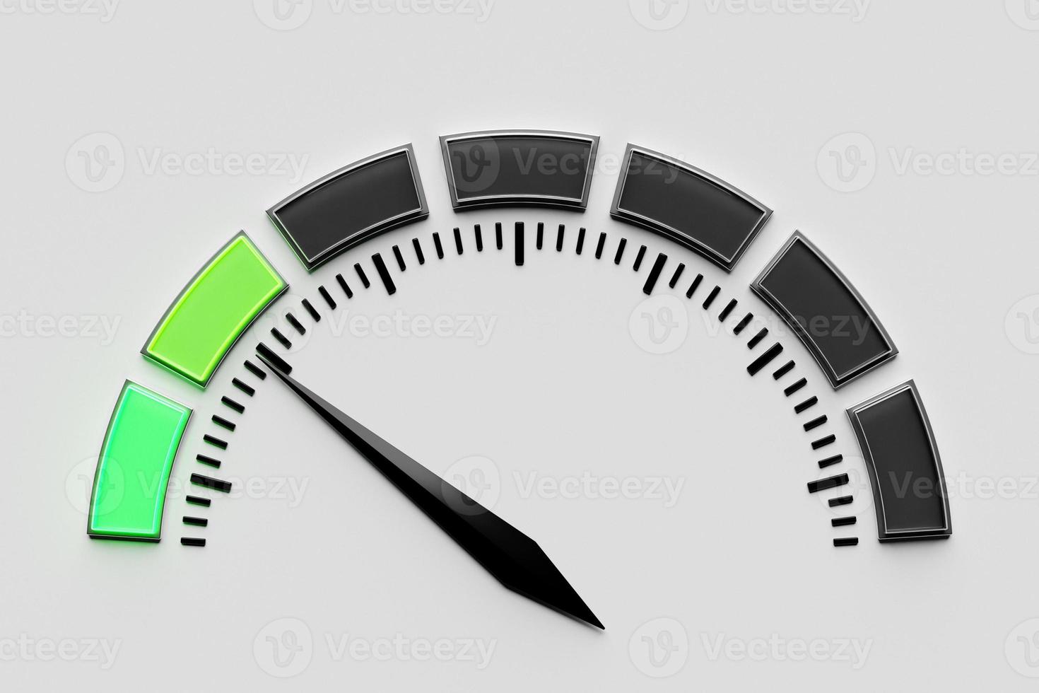 3D Illustration of a readiness display graph with a pointer to the minimum load. Green zone photo