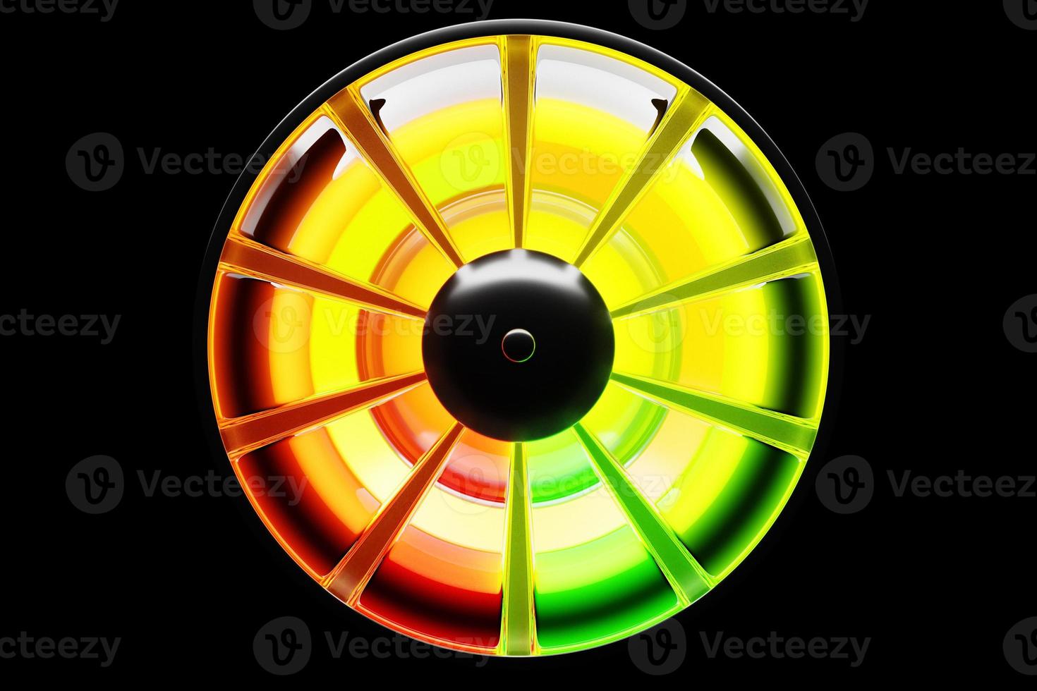 3d illustration of indication icon, green to red ready indicator. photo