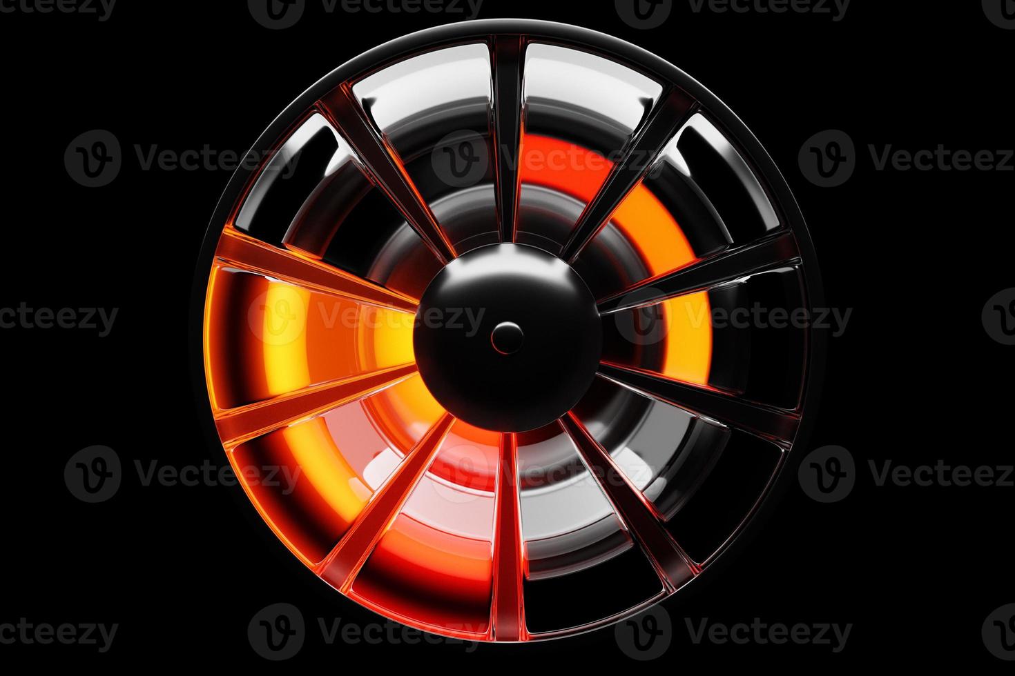3D illustration   loading bar with an indicator in the middle in orange zone. Rings of Progress photo