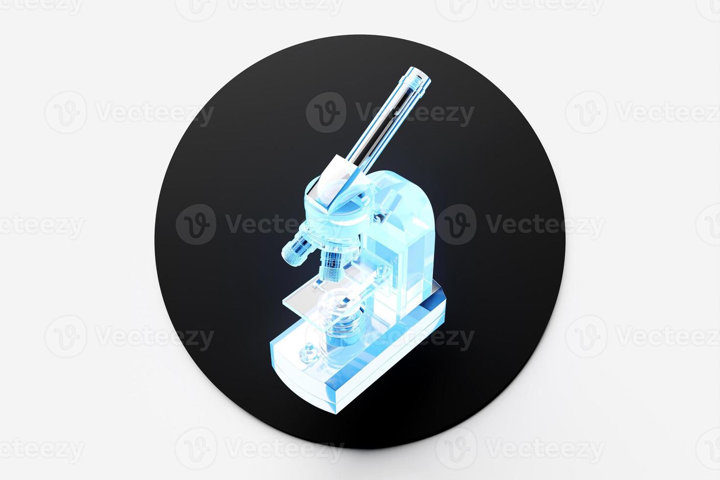 Realistic 3d microscope, laboratory equipment. Microscope for laboratory research photo