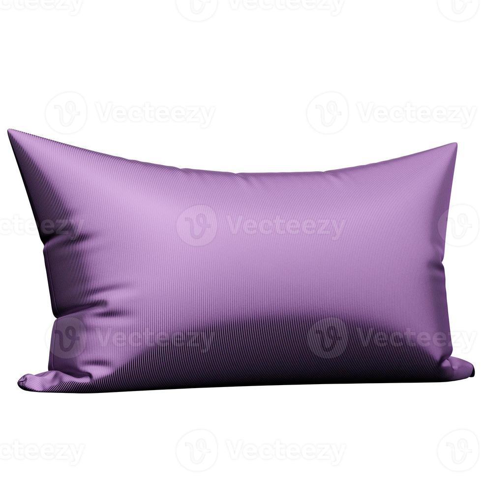Ilustración 3d de almohada rectangular rosa sobre fondo blanco aislado foto