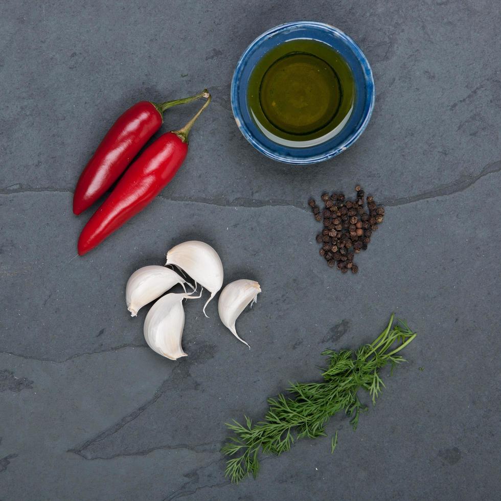 Herbs and oil photo