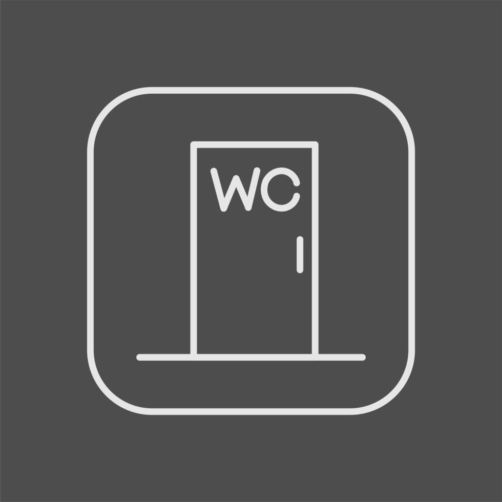 el icono de navegación de la puerta del baño con la inscripción wc. elemento wc de orientación. ilustración vectorial vector