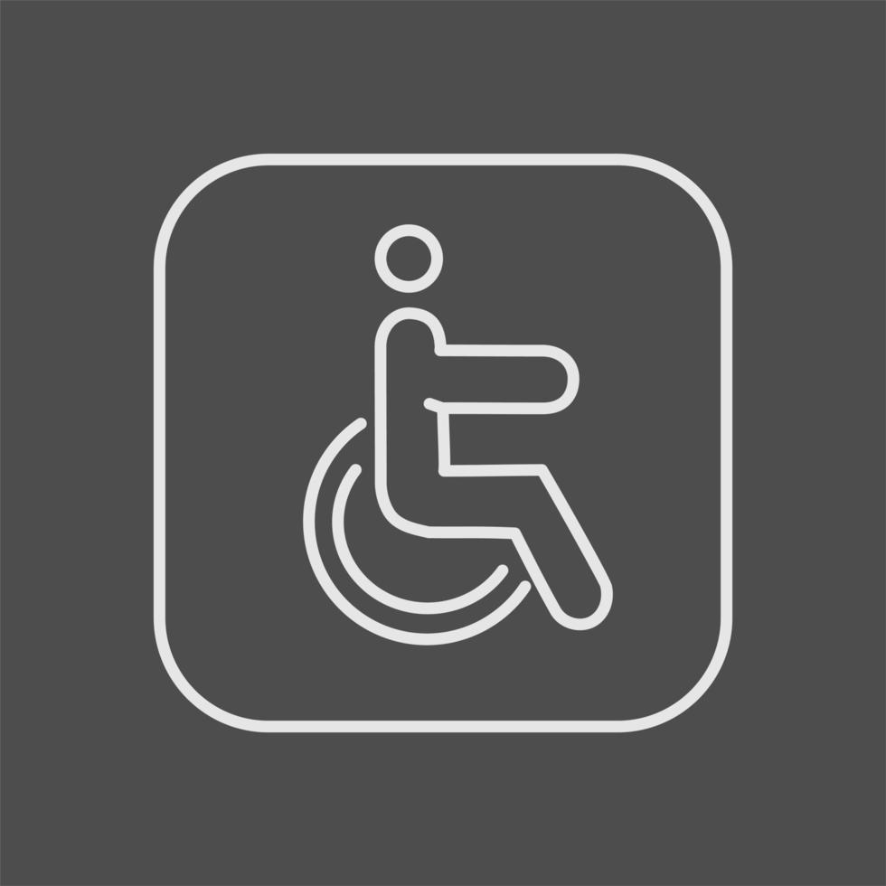 The navigation icon is a toilet for people with disabilities. Wayfinding wc element. Vector illustration