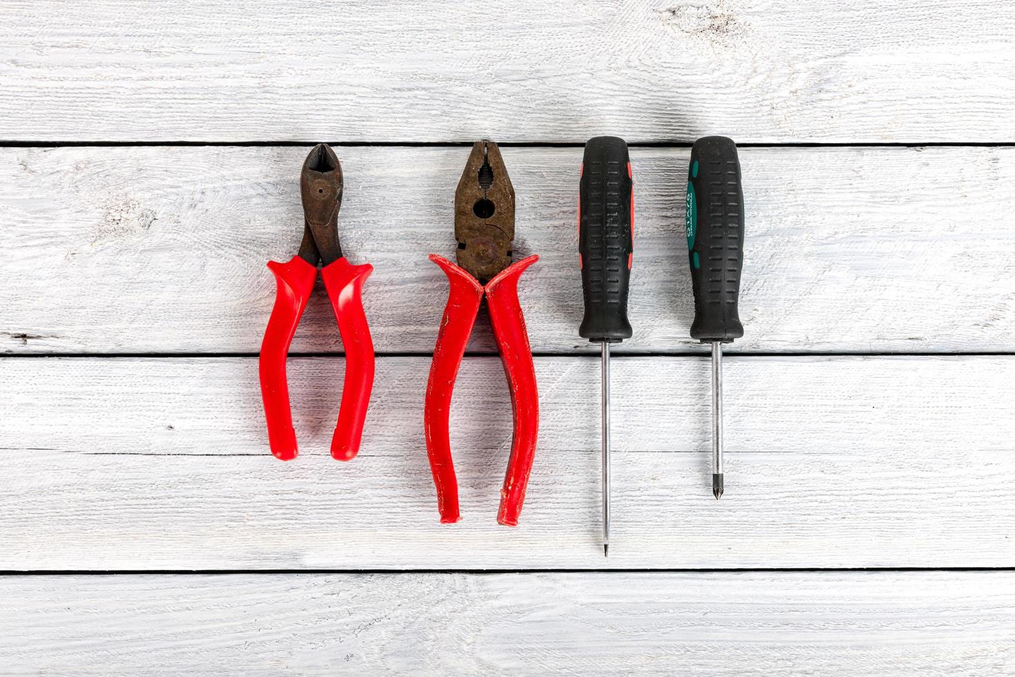 Tools on a wooden background photo