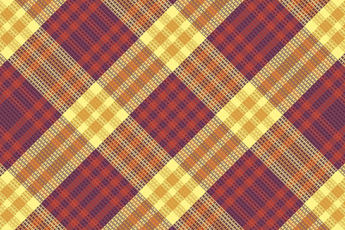 Tartan plaid pattern with texture and warm color. vector