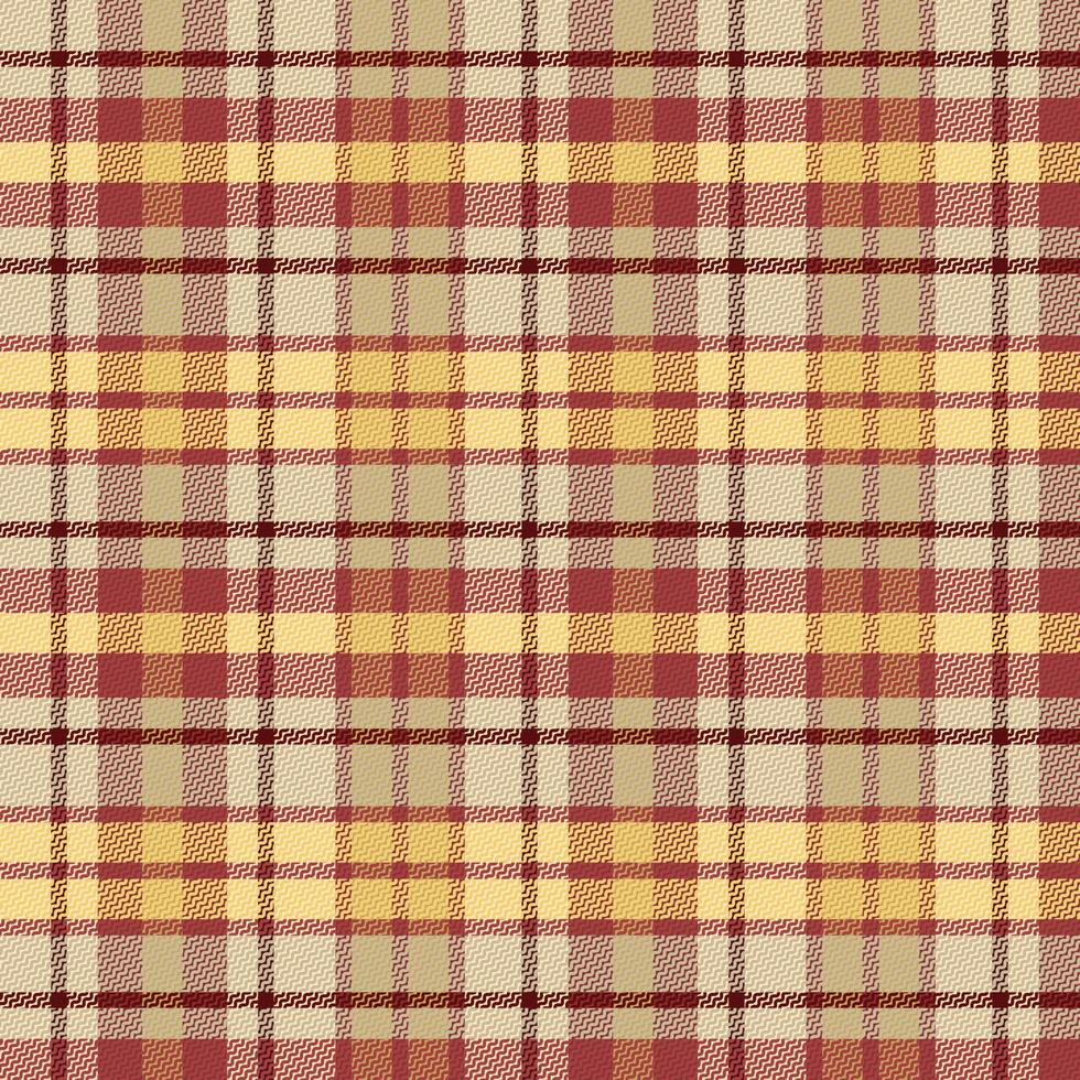 Tartan plaid pattern with texture and warm color. vector