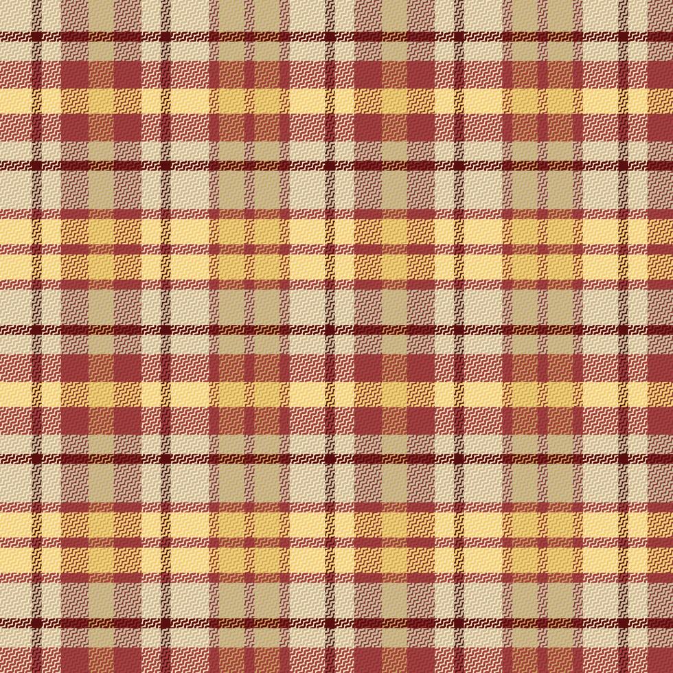 Tartan plaid pattern with texture and warm color. vector