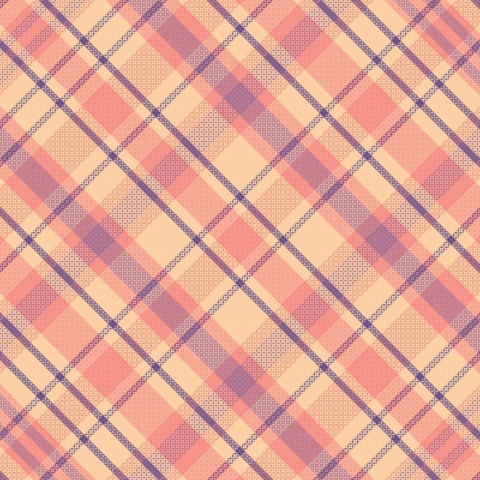 Tartan plaid pattern with texture and retro color. vector