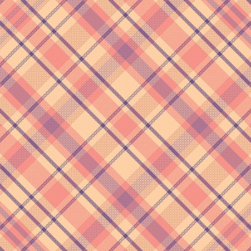 Tartan plaid pattern with texture and retro color. vector