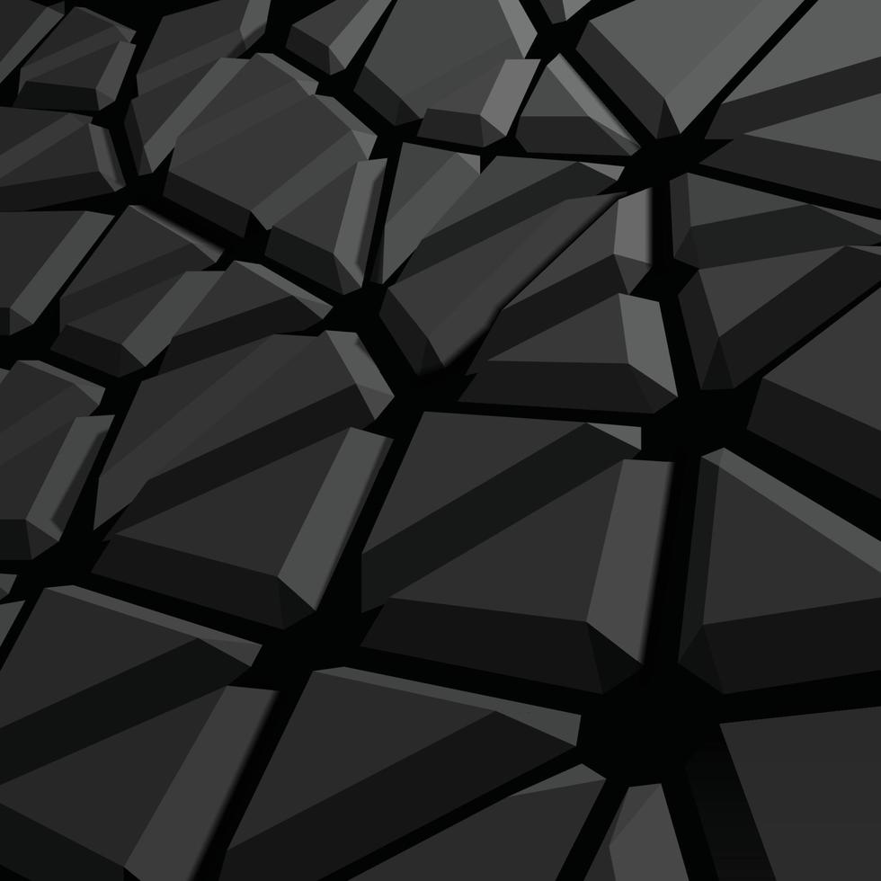 3D dark gray voronoi background. vector