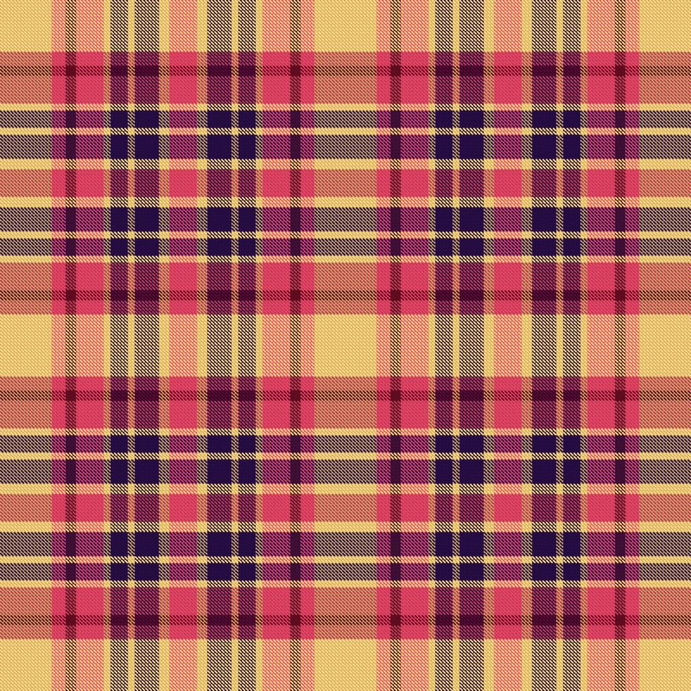 Tartan plaid pattern with texture and retro color. vector