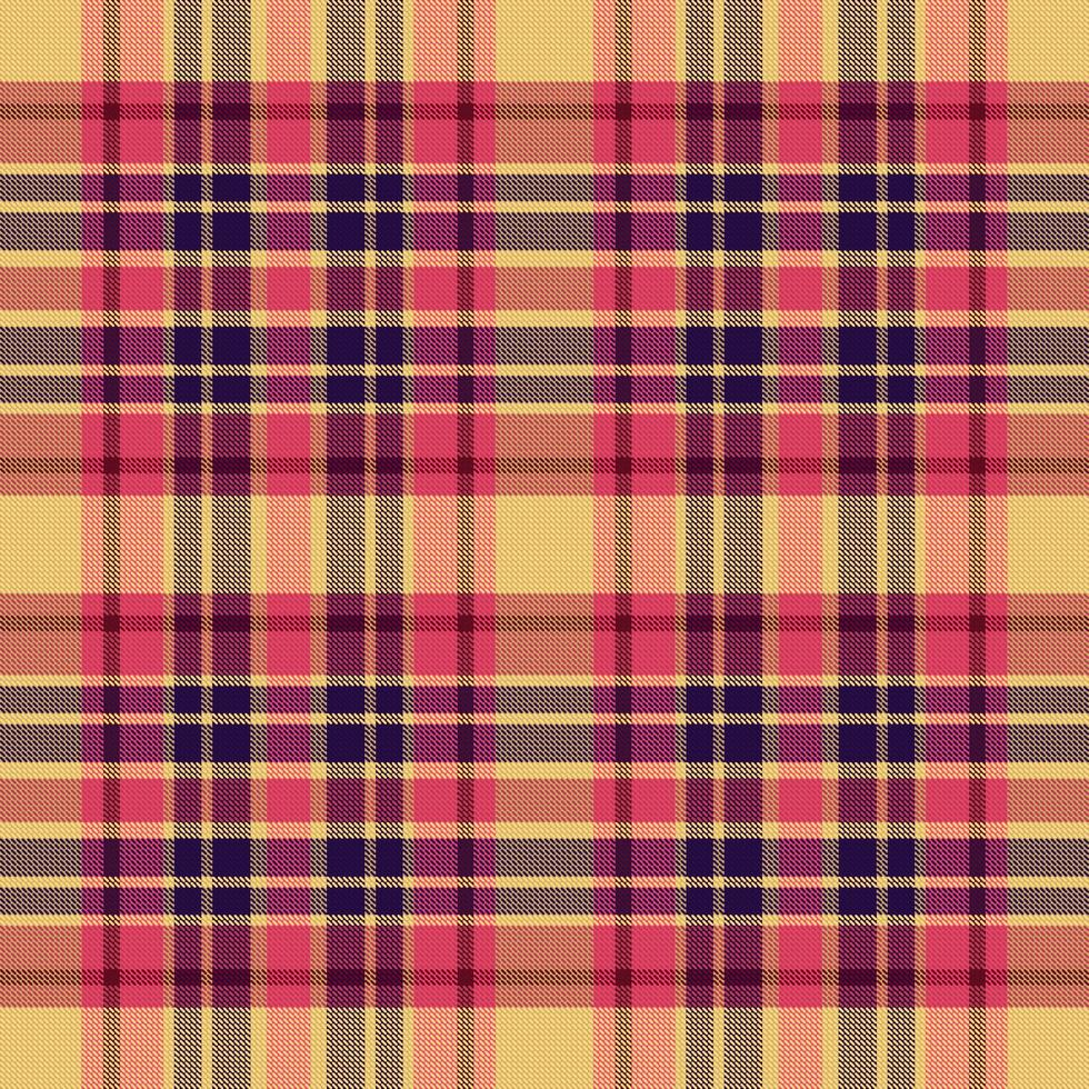 Tartan plaid pattern with texture and retro color. vector