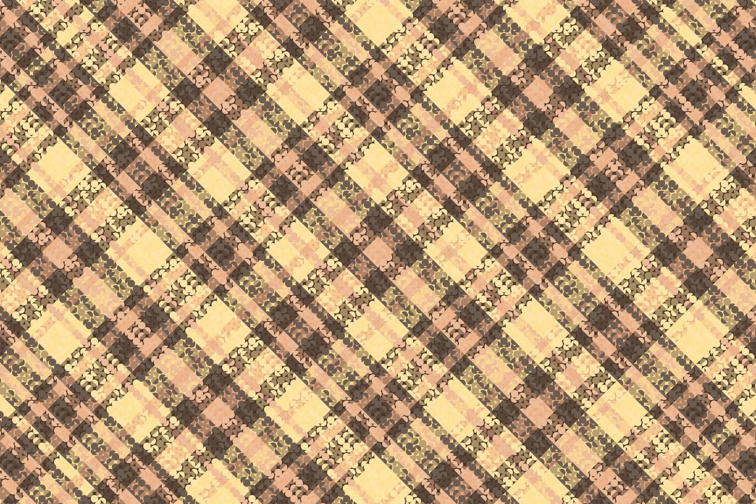 Tartan plaid pattern with texture and coffee color. vector